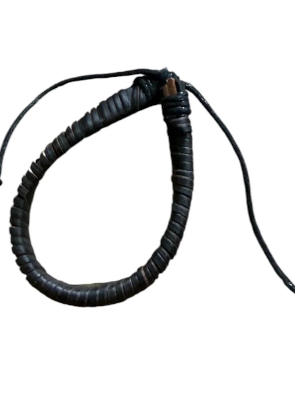 Men's Black Wrapped Leather Cord Bracelet